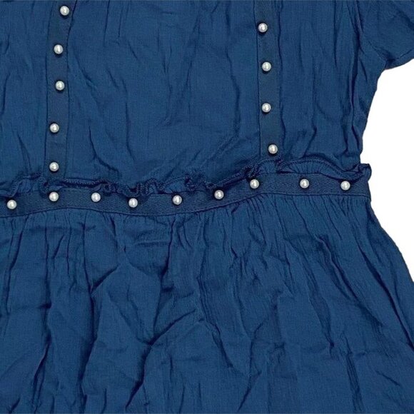 Kandy Kiss Girls Cold Shoulder Short Sleeve Shirt-Blue-Size Small-NWT - Picture 3 of 4